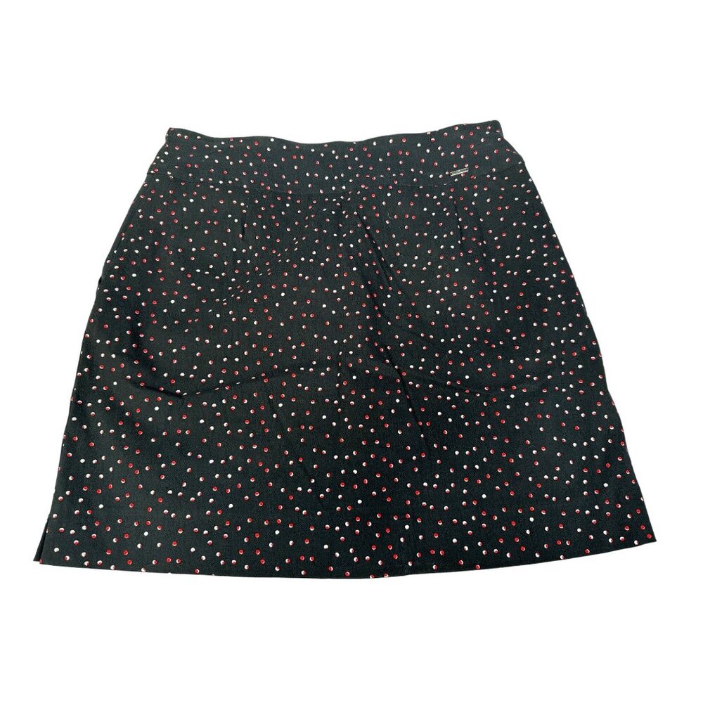 Up! Size 6 Womens Stretch Pull On Skort Golf Tennis Black Red Polka Dot